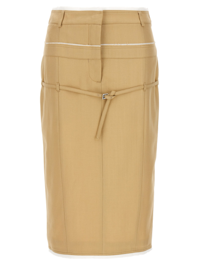 Shop Jacquemus La Mini Jupe Caraco Skirt In Beige