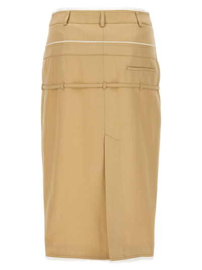 Shop Jacquemus La Mini Jupe Caraco Skirt In Beige