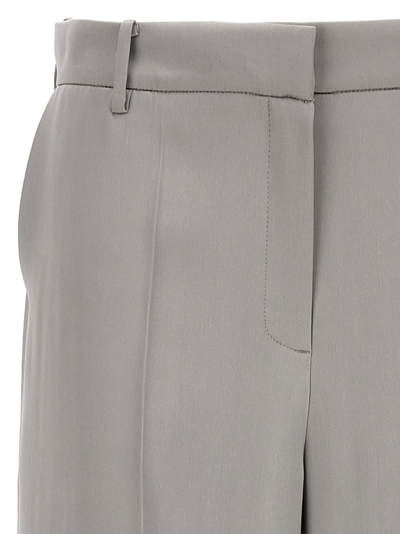 Magda Butrym Satin Straight Leg Pants With Central Crease In Gray