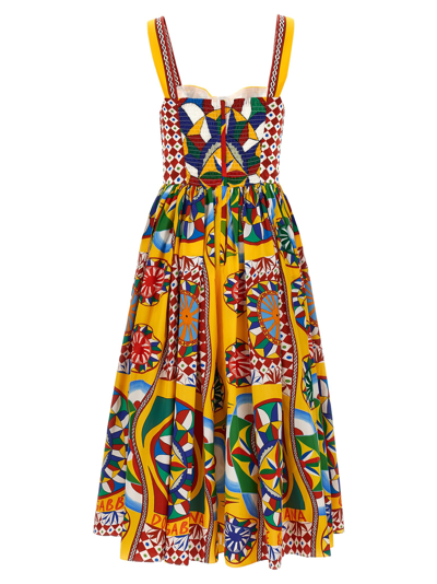 Shop Dolce & Gabbana Carretto Dress In Multicolor