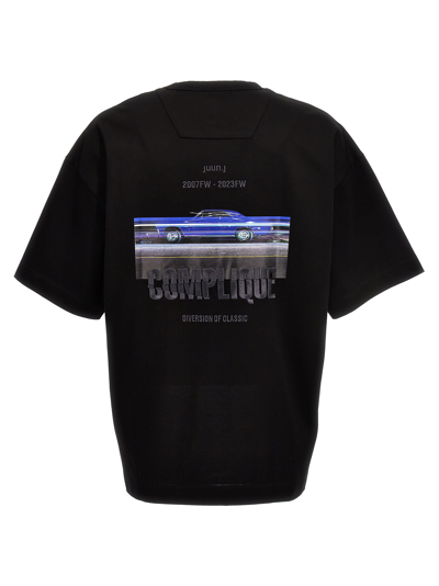 Shop Juunj Print And Embroidery T-shirt In Black