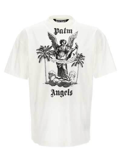 Shop Palm Angels University T-shirt In White/black