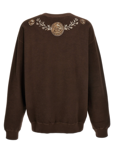 Shop Dolce & Gabbana Monete Sweatshirt In Brown