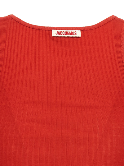 Shop Jacquemus Top Le Debardeur Caraco In Red