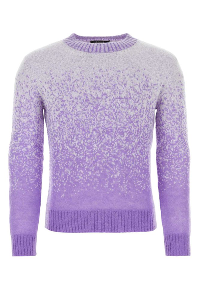 Shop Mcm Gradient Knitted Sweater In Purple