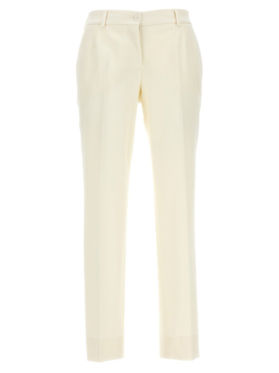 Shop Dolce & Gabbana Low Rise Pants In White