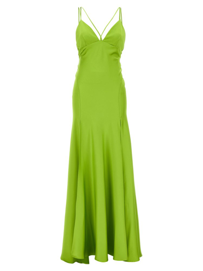 Shop Pinko Fissione Long Dress In Green