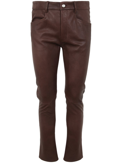 Shop Rick Owens Tapered Trousers In Brown