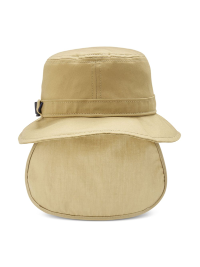 Shop Miki House Logo-embroidered Bucket Hat In Neutrals