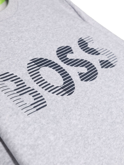 Shop Bosswear Logo-print Cotton-blend Sweatshirt In Grey