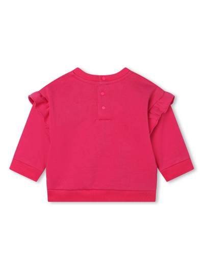 Shop Givenchy Sequinned-logo Fleece Sweatshirt In Pink