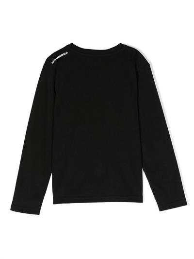 Shop Karl Lagerfeld Logo-print Long-sleeve T-shirt In Black