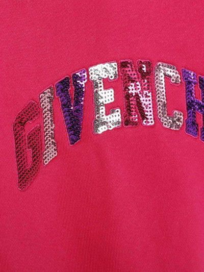 Shop Givenchy Sequinned-logo Fleece Sweatshirt In Pink