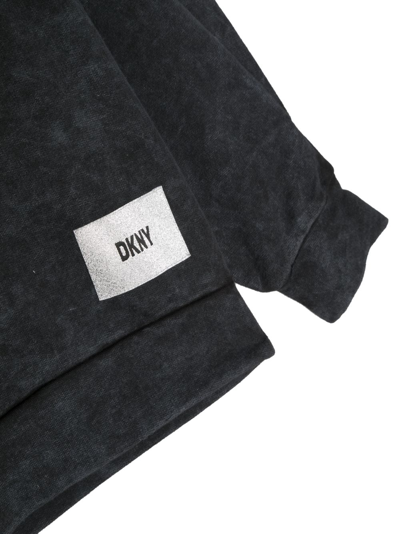 Shop Dkny Logo-print Hoodie In Black