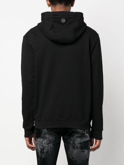 Philipp Plein Logo-print Pullover Hoodie In Black