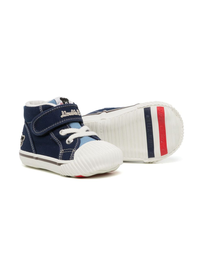 Miki House Bear Strap Sneakers In Blue