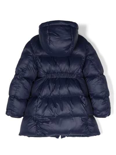 Shop Monnalisa Padded Hooded Coat In Blue