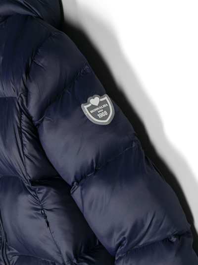 Monnalisa Padded Hooded Coat In Blue