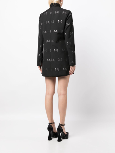 Shop Macgraw Tempo Patterned Jacquard Mini Dress In Black