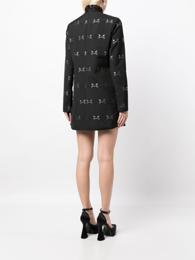 Macgraw Tempo Patterned Jacquard Mini Dress In Black