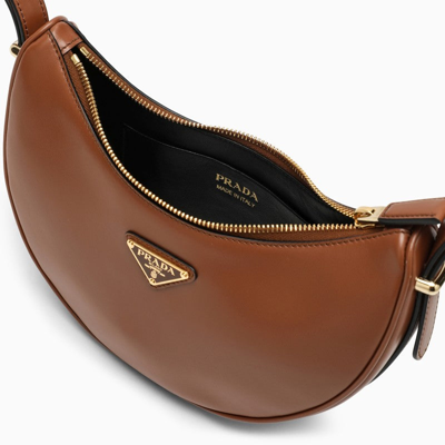 Shop Prada Leather Shoulder Bag Women In Brown