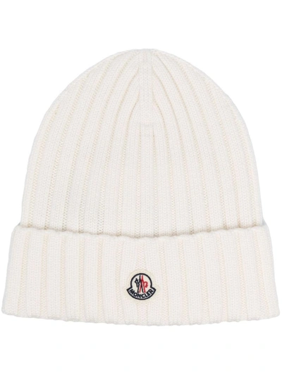 Shop Moncler Tricot Beanie Accessories In White