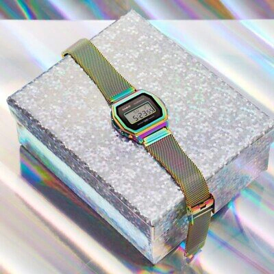 Pre-owned Casio Standard Premium A1000rbw-1jf Tictac Limited Rainbow Color Watch 38mm