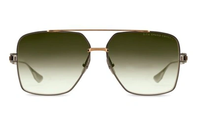 Pre-owned Dita Grand Emperik Dts159-a-03 Brushed Gold Green Gradient Sunglasses Authentic