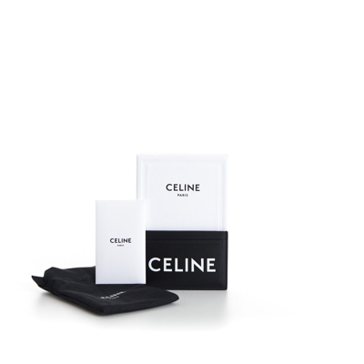 Pre-owned Celine 375$ Black Leather Card Holder - Smooth Calfskin, Logo Print