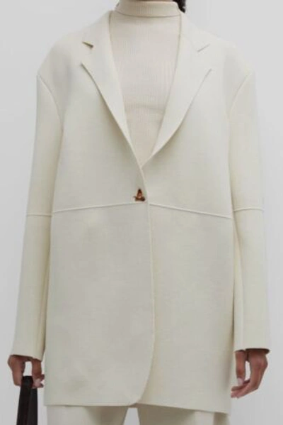 Pre-owned Aeron $915  Women's Beige Mercedes Cutaway Blazer Coat Jacket Size L