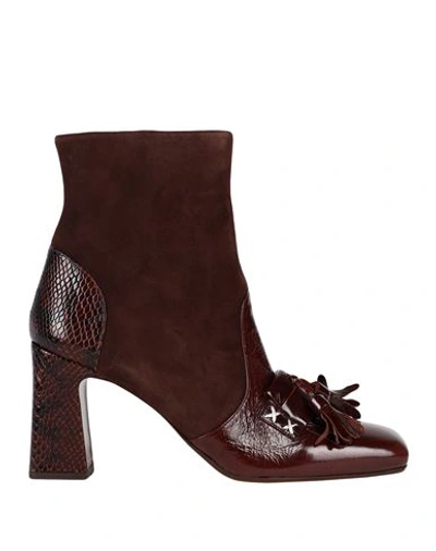 Chie Mihara Woman Ankle Boots Cocoa Size 11 Soft Leather In Brown