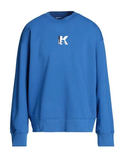 Shop Karl Lagerfeld Jeans Klj Relaxed Seamed Sweat Man Sweatshirt Blue Size M Organic Cotton