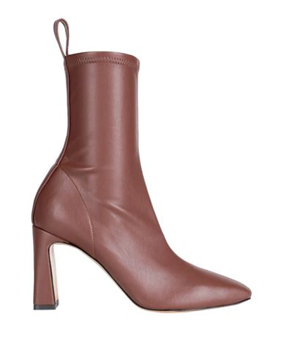 Bianca Di Woman Ankle Boots Brown Size 8 Textile Fibers In Brown