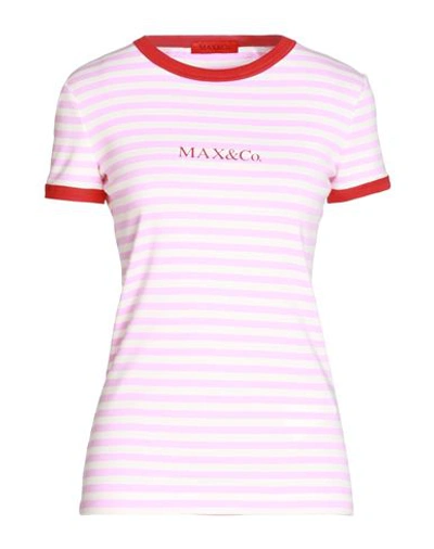 Shop Max & Co . Woman T-shirt Pink Size L Cotton