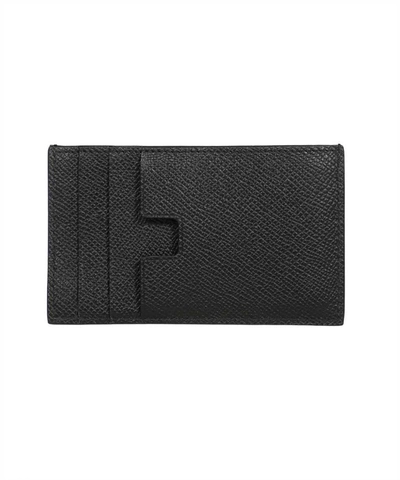 Shop Tom Ford Leather Card Holder In Black