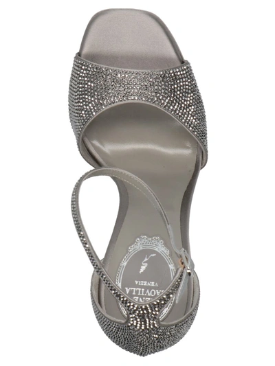 Shop René Caovilla Rene Caovilla 'anastasia' Sandals In Silver