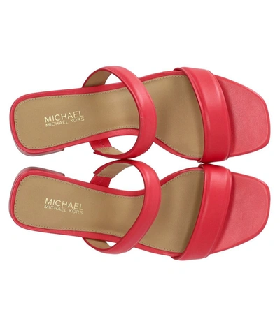Shop Michael Kors Jules Geranium Half Heeled Sandal In Fucsia