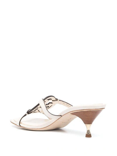Shop Tory Burch Miller Geo Bombe Leather Sandals In Beige