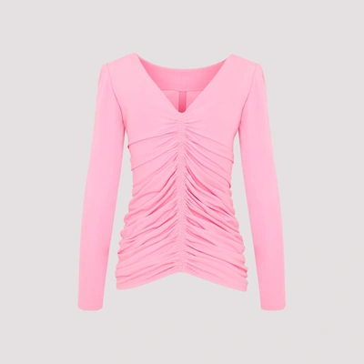 Shop Givenchy Ruched Top In Crepe In Pink &amp; Purple