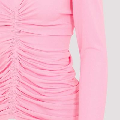 Shop Givenchy Ruched Top In Crepe In Pink &amp; Purple