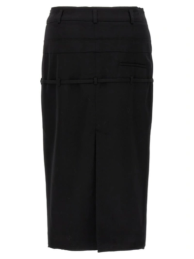 Shop Jacquemus 'la Mini Jupe Caraco' Skirt In Black