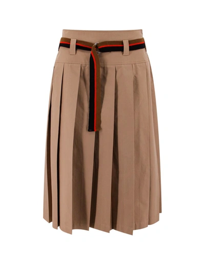 Shop Drumohr Skirt In Beige