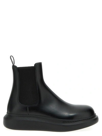 Shop Alexander Mcqueen 'chelsea Hybrid' Ankle Boots In Black