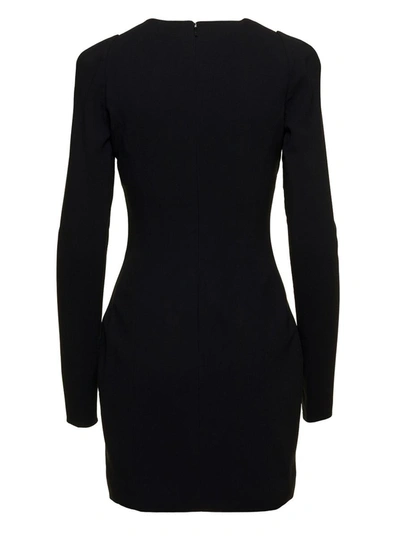 Shop Versace Black Corset Mini Dress In Crêpe Georgette Woman