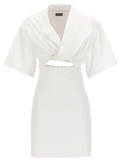 Shop Jacquemus 't-shirt Bahia' Dress In White