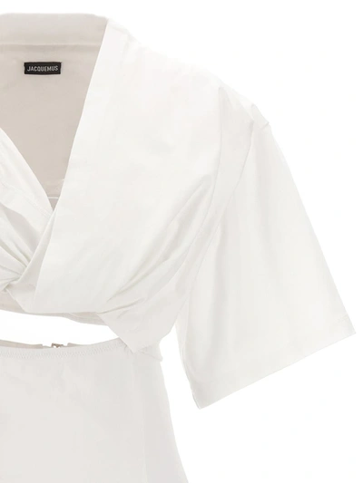 Shop Jacquemus 't-shirt Bahia' Dress In White