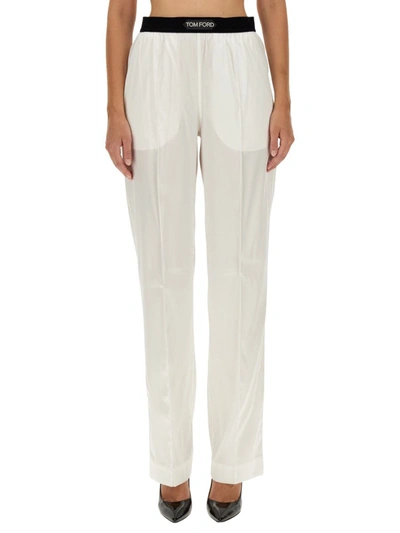 Shop Tom Ford Pants With Logo In White