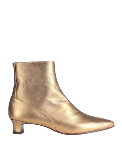 Shop Chie Mihara Woman Ankle Boots Gold Size 8 Soft Leather