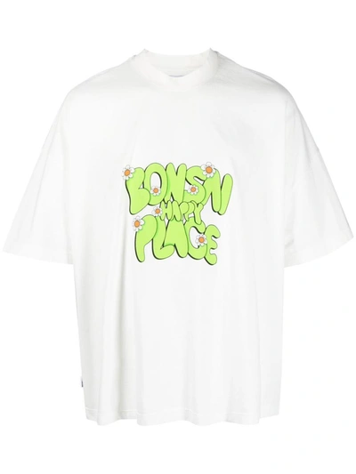 Shop Bonsai Logo Cotton T-shirt In White