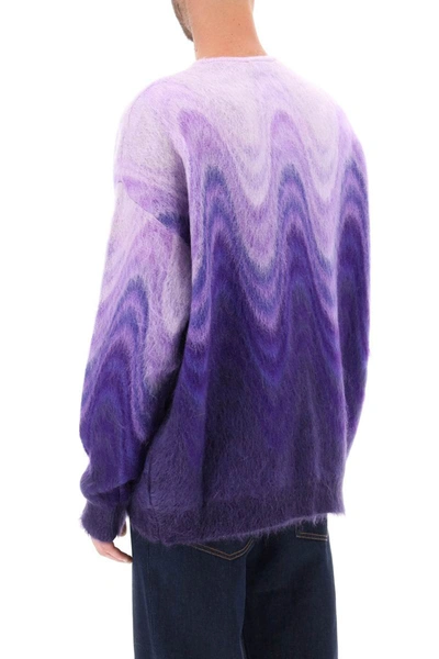 Shop Etro Sweater In Gradient Brushed Mohair Wool In Purple
